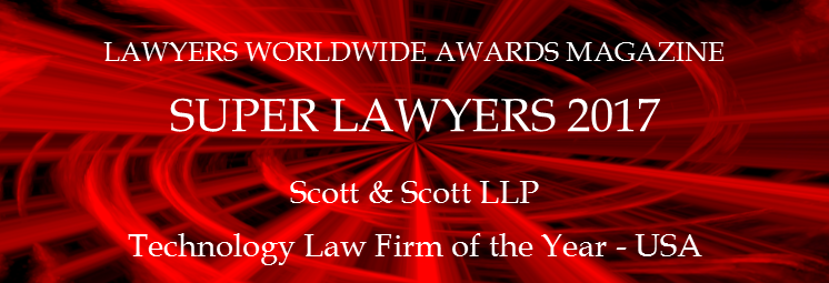 Scott & Scott LLP 2017 technology law firm of the year banner